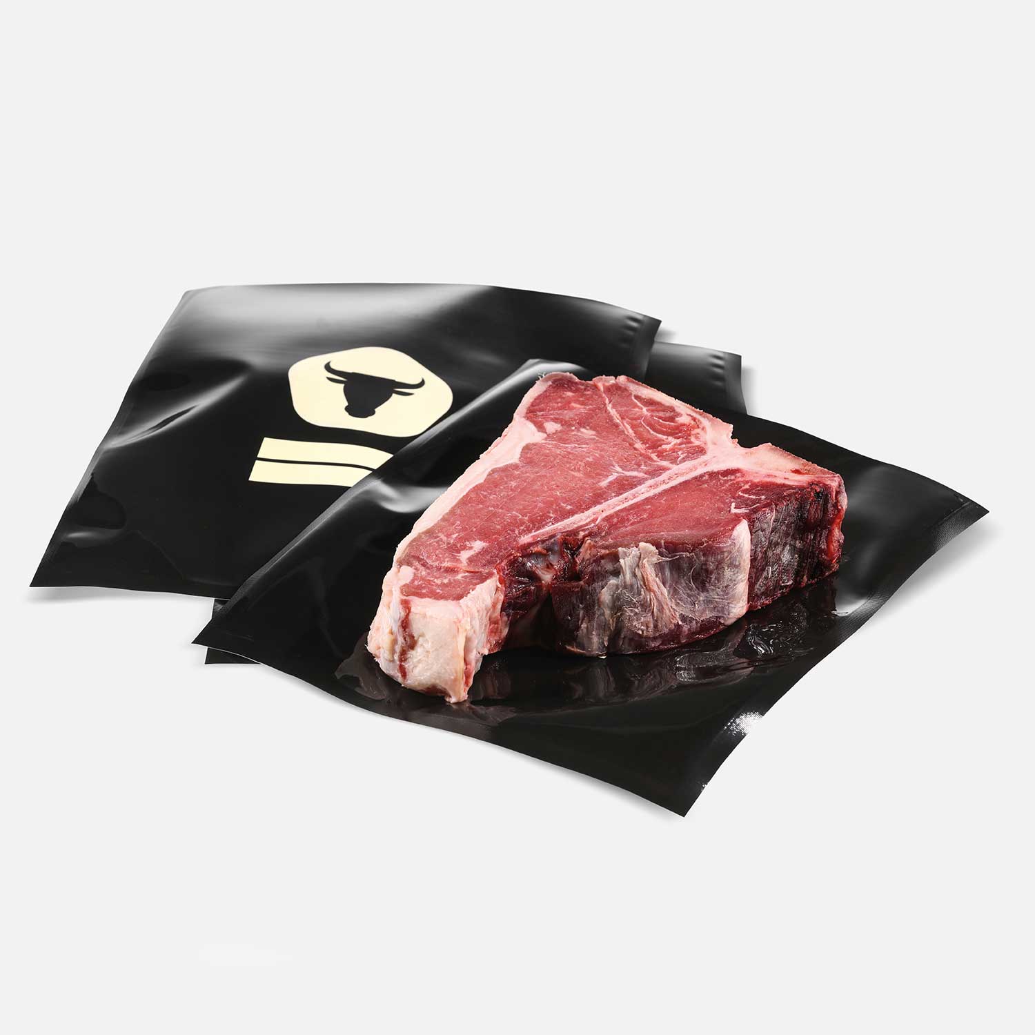 DRY AGER® Vakuumbeutel Schwarze Vakuumbeutel mit T-Bone Steak