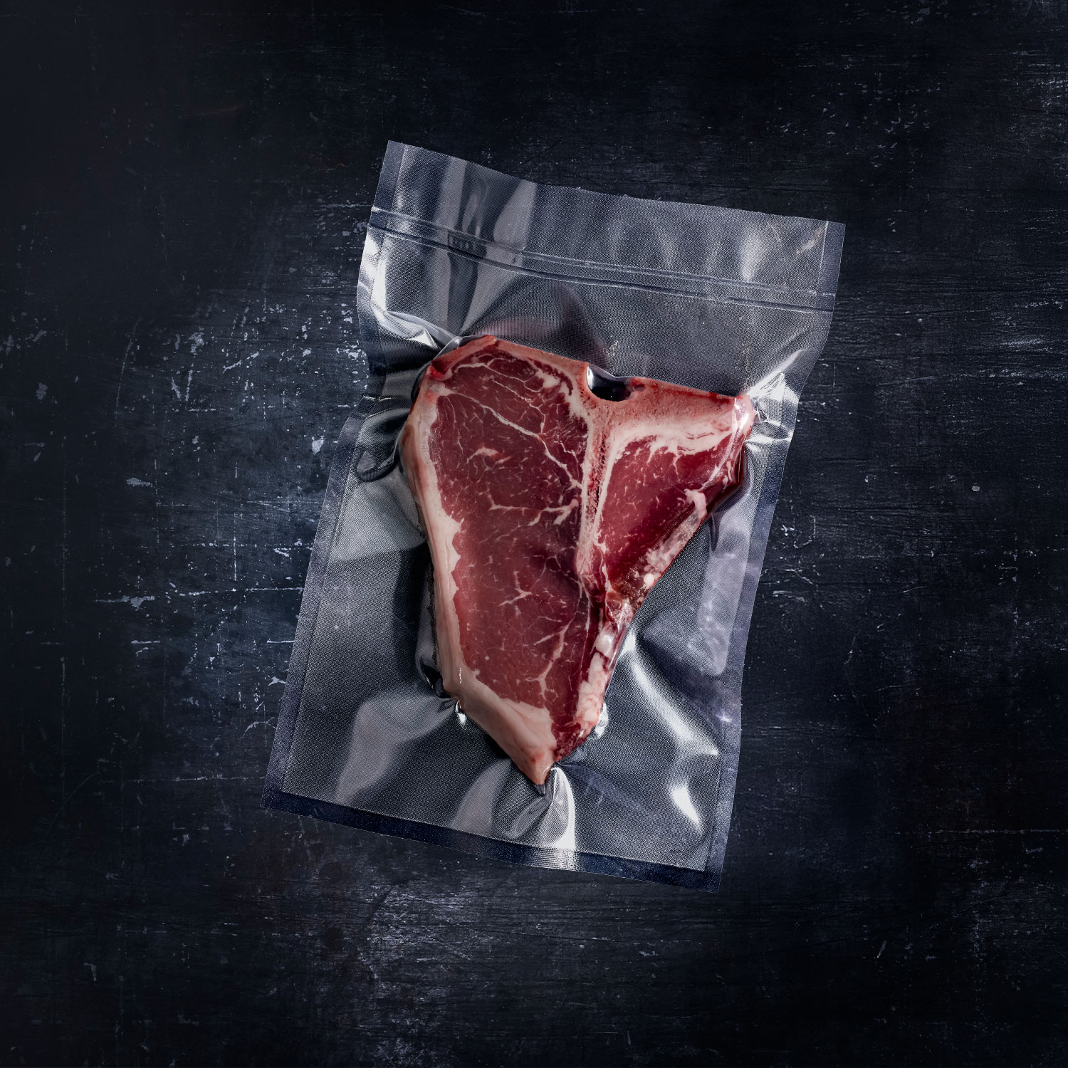 RS-Vac Vakuumbeutel mit vakuumverpacktem Steak